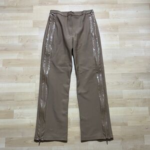 Women's Vintage trouser rare Tan Trousers with Glossy Side Stripes